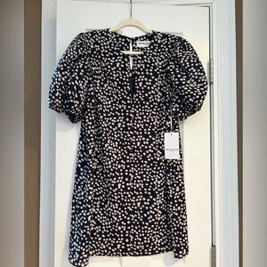 NWT Amanda Uprichard Black and Cream Polka Dot Dress